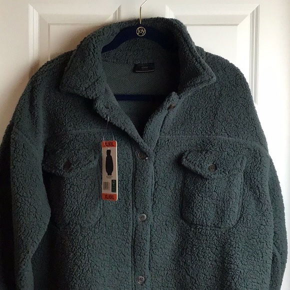 🌸 32 degrees Sherpa cozy shirt jacket wear oversized - Picture 2 of 14